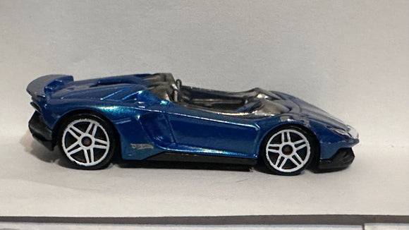 Blue Lamborghini Aventador J ©2013 Hot Wheels Diecast Car