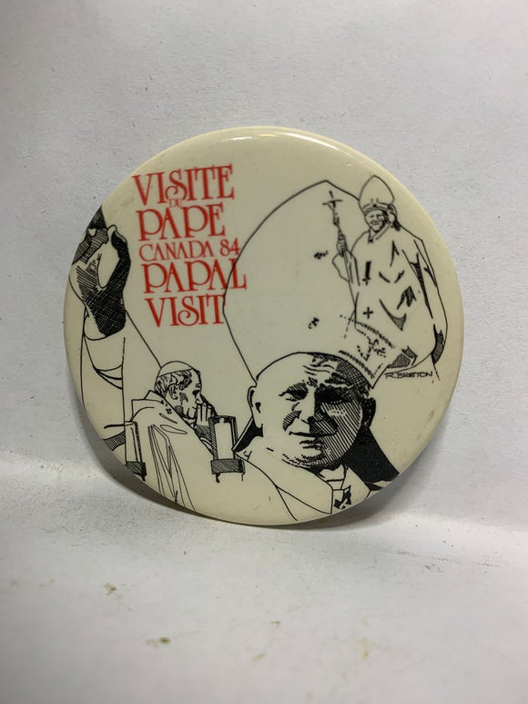 Visite Pope Canada 84 Papal Visit Religious  Button Pinback