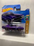 Purple '70 Dodge Hemi Challenger HW '70s vs '90s HYY96 N521 2024 Short Card Hot Wheels Diecast Car