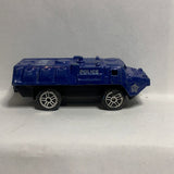 Blue Police Armored Response Vehicle MB606 Matchbox Emergency Diecast Car