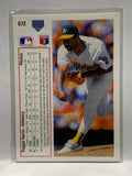 # 672 Reggie Harris  Oakland Athletics 1991 UD Baseball Cards