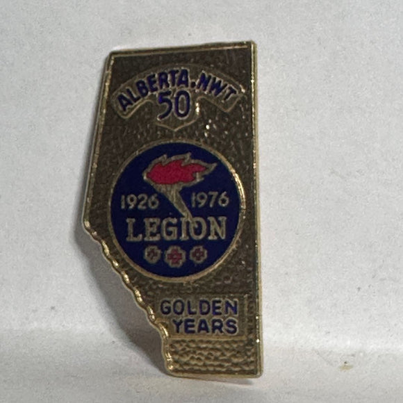 Alberta NWT 50 Royal Canadian Legion 1926 1976 Golden Years  Lapel Pin