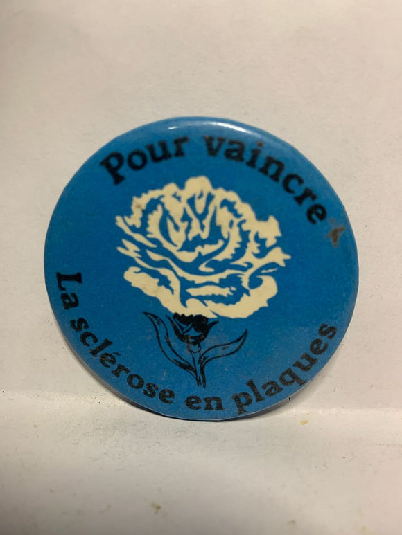 Pour Vaincre La sclerose en plaques Carnation Flower  Button Pinback
