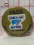 Cumberland 1986 2nd Annual Miner Hockey Pass  Button Pinback
