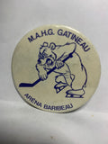M.A.H.G. Gatineau Arena Baribeau Hockey Bear Mascot  Button Pinback