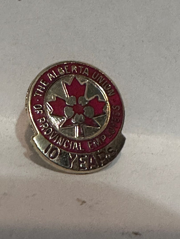 The Alberta Union of Provincial Employees 10 Years  Lapel Pin