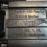 Silver '17 Ford F-150 Raptor Truck 2015 Hot Wheels Diecast Car