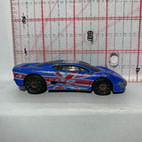 Blue Jaguar XJ220 Great Britain Flag Flyers Hot Wheels Diecast Car
