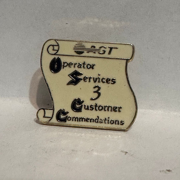 AGT Operator Services 3 Customer Commendations  Lapel Pin