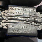 Blue 80's Corvette Hot Wheels Diecast Car