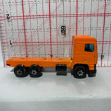 Orange Road Tough DAF 95 Semi Truck Flatbed Yatming Diecast Car