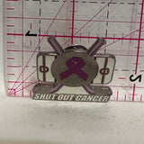 Purple Ribbon Shut Out Cancer Hockey  Lapel Pin