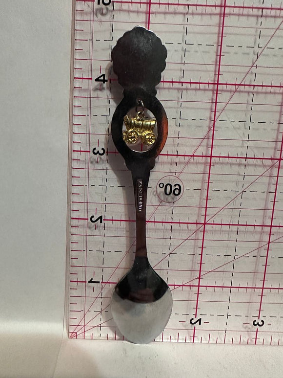Calgary Alberta Wild Rose Covered Wagon  Alberta Souvenir Spoon