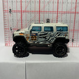 White Zebra Striped Hummer H2 Jungle Rally Hot Wheels Diecast Car