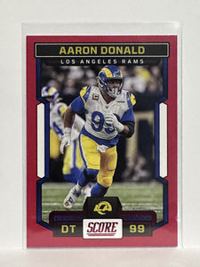 #165 Aaron Donald Red Los Angeles Rams 2023 Score Football Card