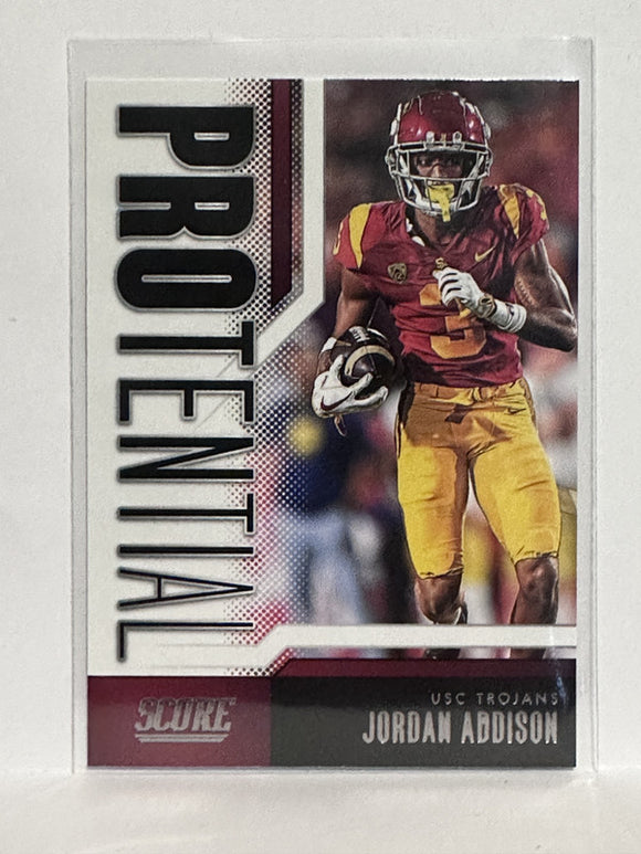 #9 Jordan Addison Protential USC Trojens 2023 Score Football Card