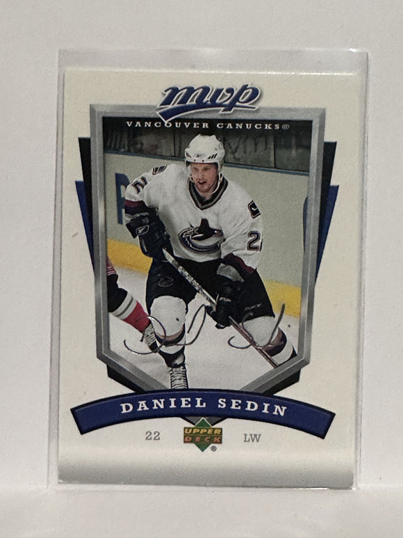 #284 Daniel Sedin Silver Scripts Vancouver Canucks 06-07 Upper Deck MVP Hockey Card
