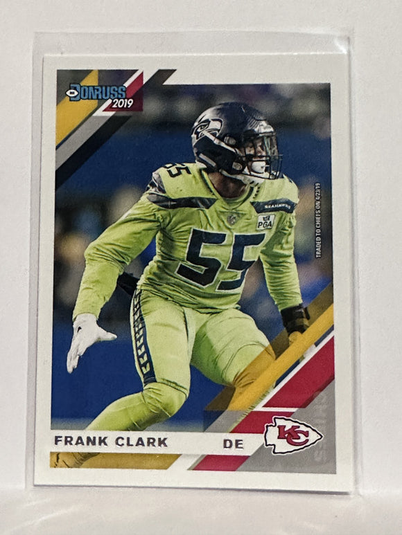 #232 Frank Clark Red Press Proof Kansas City Chiefs 2019 Donruss Football Card