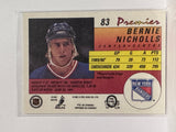 #83 Bernie Nicholls New York Rangers 90-91 O-Pee-Chee Premier Hockey Card