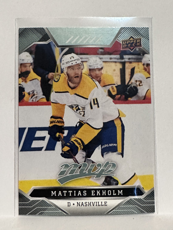 #84 Mattias Ekholm Nashville Predators 19-20 Upper Deck MVP Hockey Card