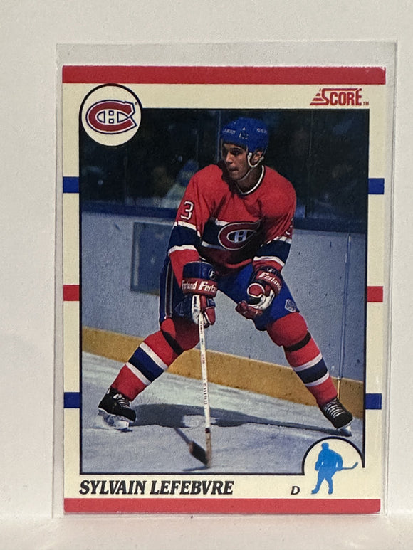 #307 Sylvain Lefebvre Montreal Canadiens 90-91 Score Hockey Card
