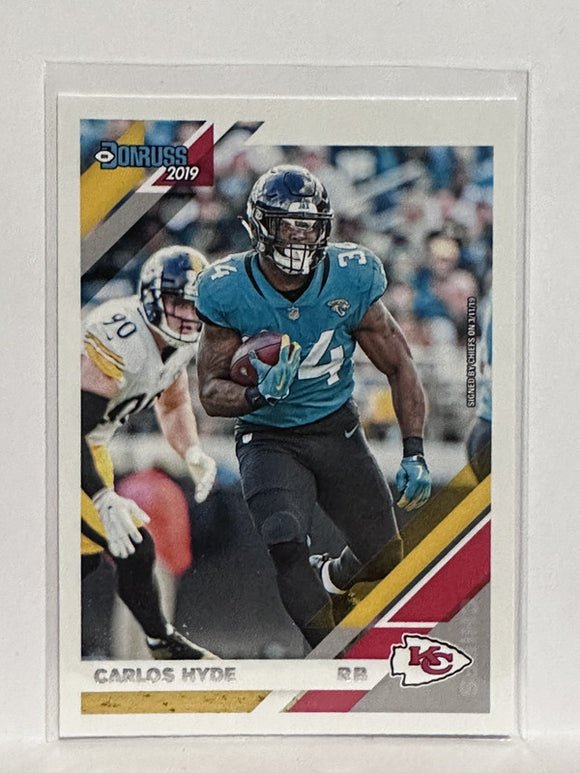 #3 Carlos Hyde Kansas City Chiefs 2019 Donruss Football Card