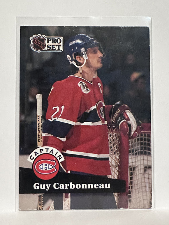 #576 Guy Carbonneau Montreal Canadiens 91-92 Pro Set Hockey Card