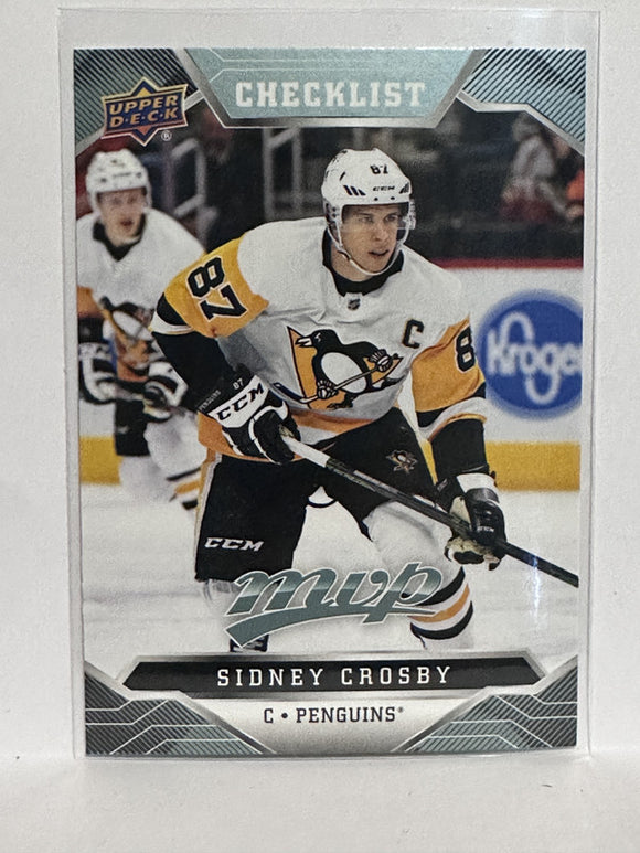 #200 Sidney Crosby Checklist Pittsburgh Penguins 99-00 Upper Deck MVP Hockey Card