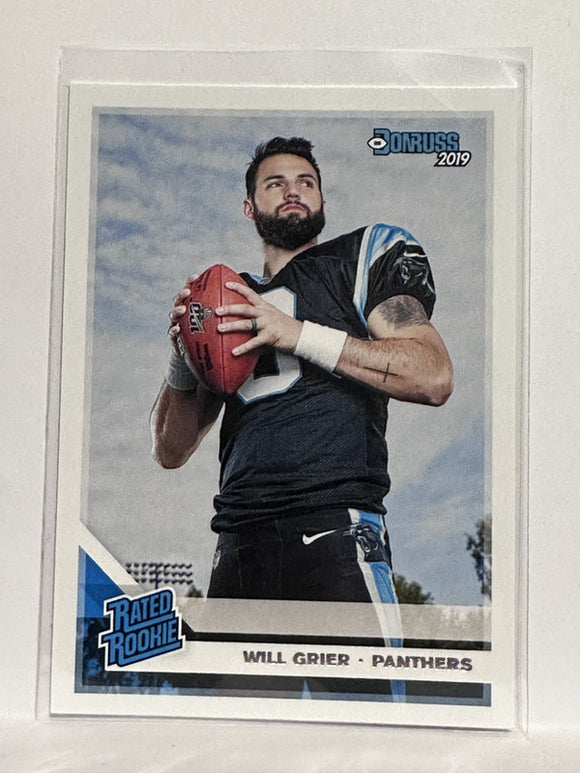 #305 Will Grier Rated Rookie   Carolina Panthers 2019 Donruss Football Card