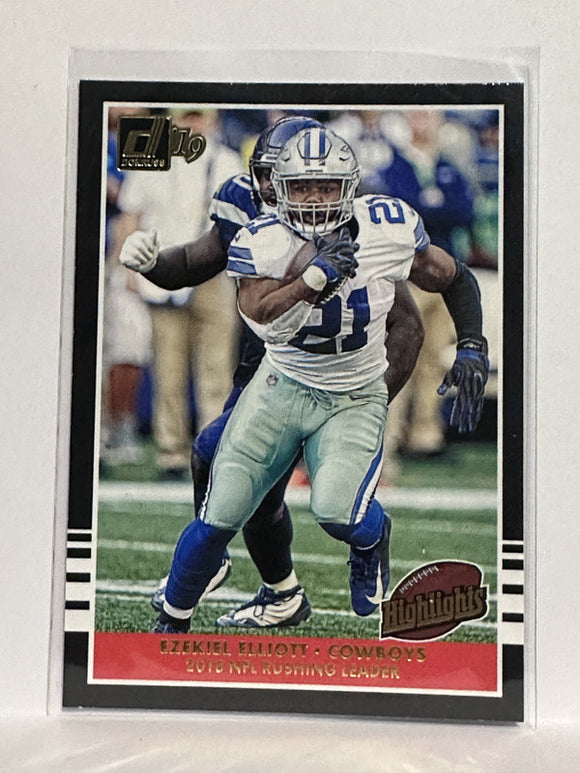 #H-18 Ezekiel Elliott Highlights Dallas Cowboys 2019 Donruss Football Card