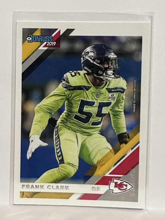 #232 Frank Clark Red Press Proof Kansas City Chiefs 2019 Donruss Football Card
