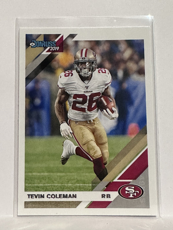 #20 Tevin Coleman San Francisco 49ers 2019 Donruss Football Card