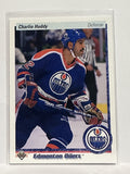 #341 Charlie Huddy Edmonton Oilers 90-91 Upper Deck Hockey Card
