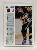 #329 Barry Pederson Pittsburgh Penguins 90-91 Upper Deck Hockey Card