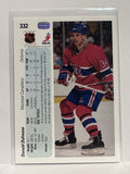 #332 Donald Dufresne Montreal Canadiens 90-91 Upper Deck Hockey Card