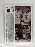 #209 William M Jennings Trophy Moog Lemelin Boston Bruins 90-91 Upper Deck Hockey Card
