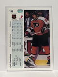 #116 Kjell Samuelsson Philadelphia Flyers 90-91 Upper Deck Hockey Card