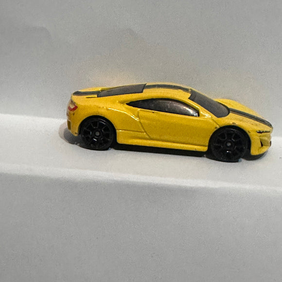 Yellow 2012 Acura NSX Concept ©2012 Hot Wheels Diecast Car