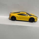 Yellow 2012 Acura NSX Concept ©2012 Hot Wheels Diecast Car