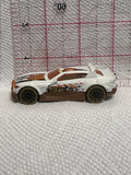 White Rally Cat DTX15 ©2017 Hot Wheels Diecast Car