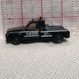 Black NYPD GMC Wrecker 1/72 ©1987 Matchbox Diecast Car