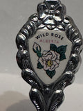 Alberta Wild Rose Flower Silver Plated  Souvenir Spoon