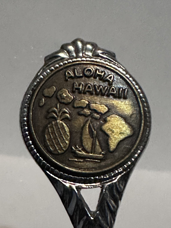 Aloha Hawaii Islands Sail Boat Pineapple  Souvenir Spoon