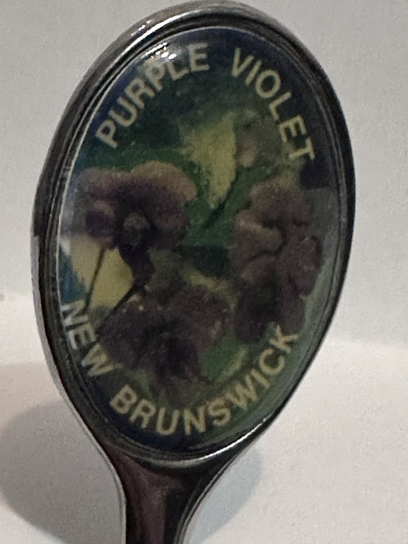 Purple Violet Flower New Brunswick  Souvenir Spoon