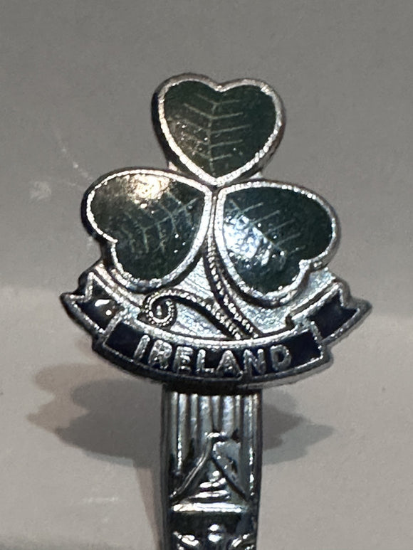 Ireland Shamrock Chrome Plate  Souvenir Spoon