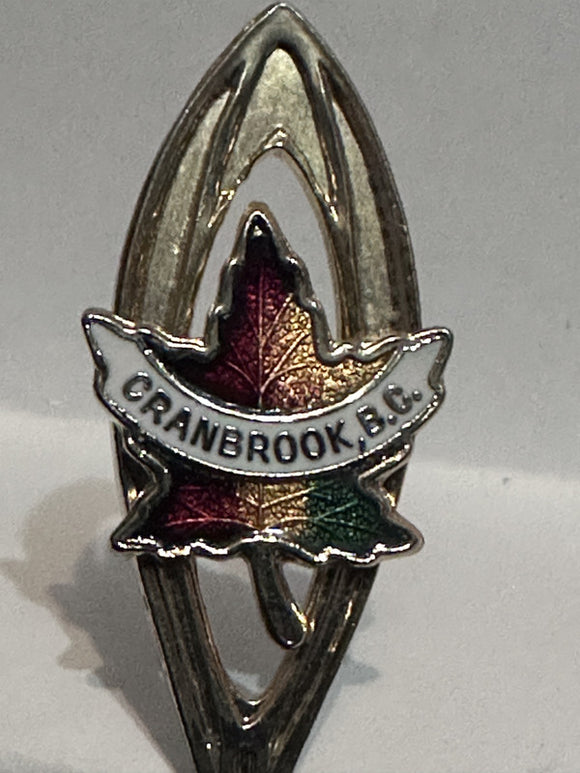 Cranbrook BC Maple Leaf Canada  Souvenir Spoon