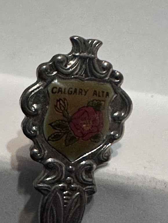 Calgary Alta Alberta Wild Rose Silver Plated  Souvenir Spoon