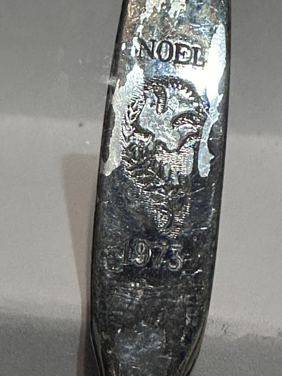 Noel 1973 Dove Olive Branch Silver Plate  Souvenir Spoon