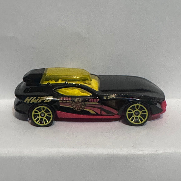 Black HWPD Fire Chief Fast Master FJV92 ©2017 Hot Wheels Diecast Car