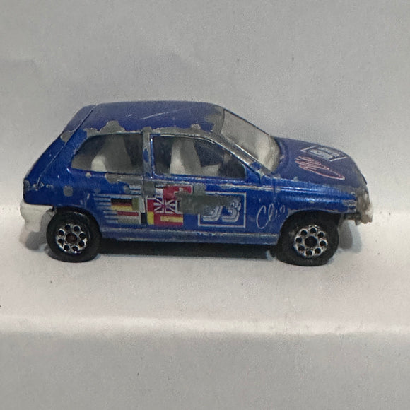 Blue C-Renault Clio 1990 1/53 #270 Majorette Diecast Car